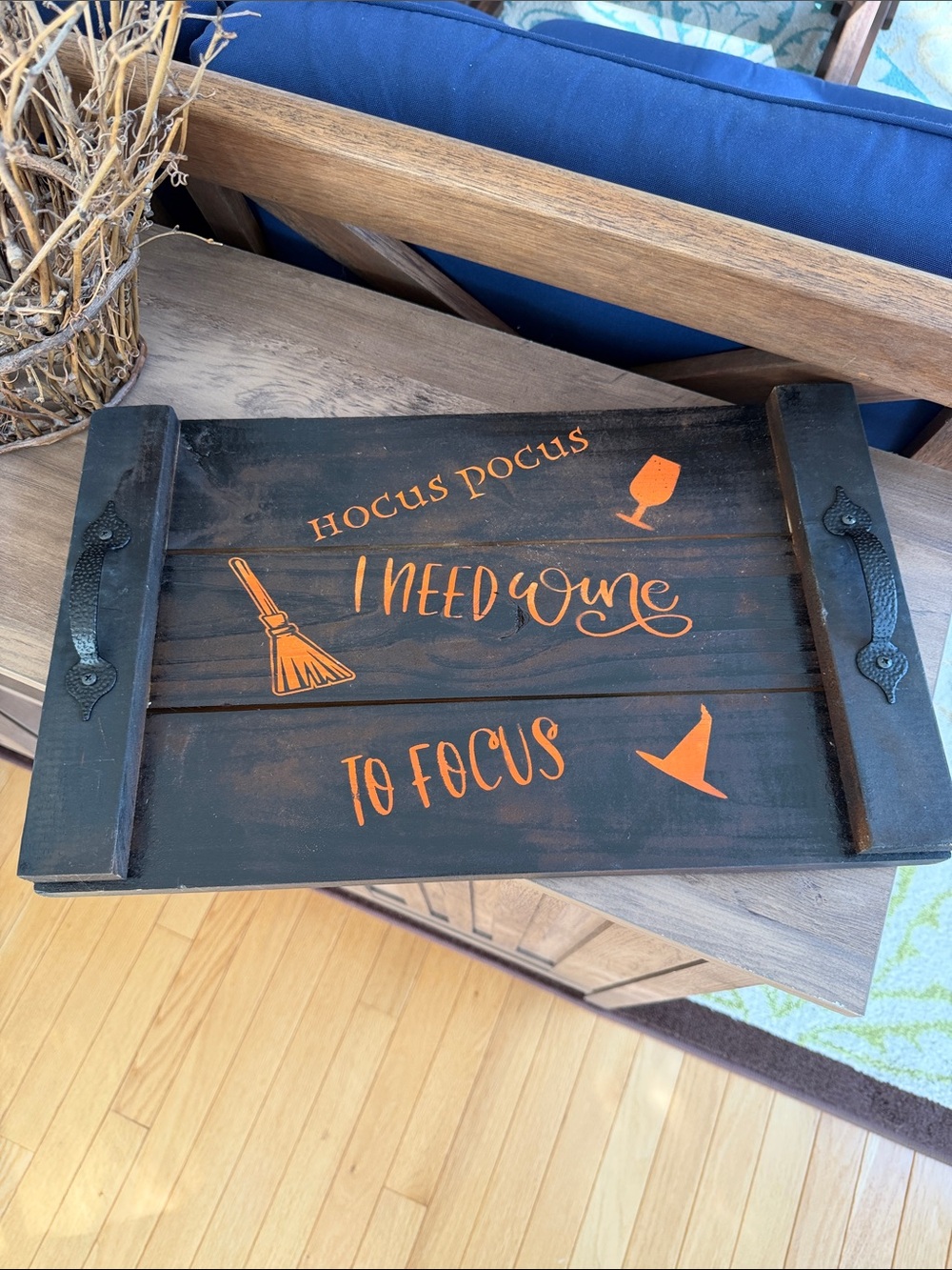 Hocus Pocus I Need Wine To Focus Decorative Serving Tray